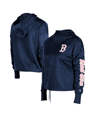 New Era Women's Navy Boston Red Sox Half-Zip Hoodie