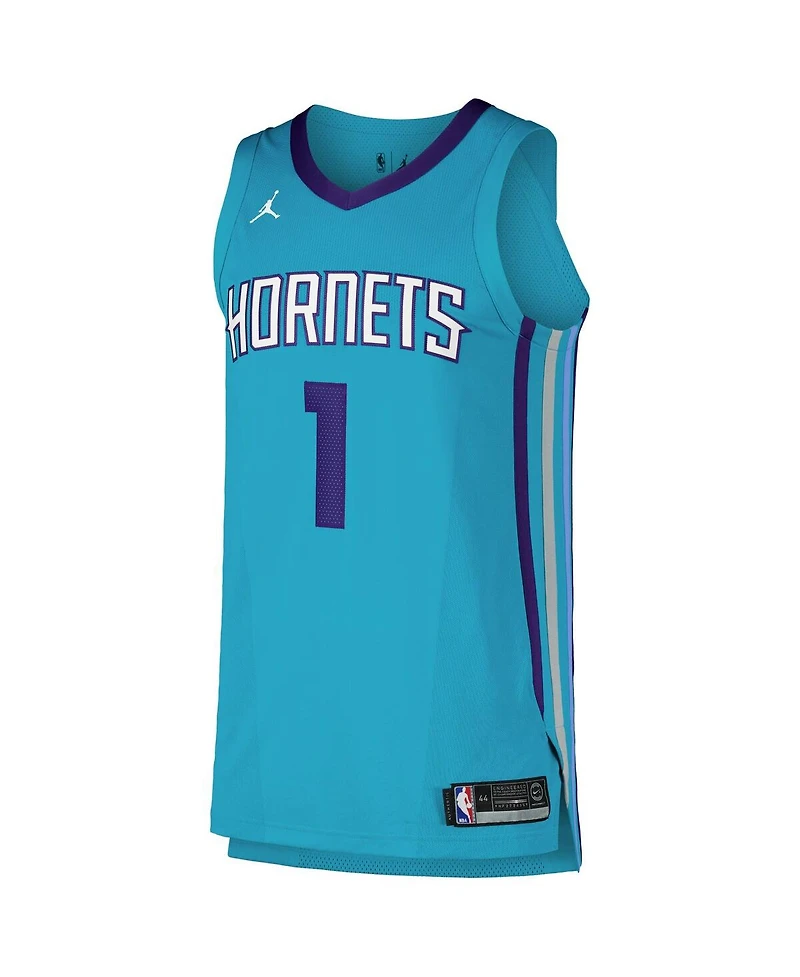 Jordan Men's LaMelo Ball Teal Charlotte Hornets Authentic Player Jersey - Icon Edition