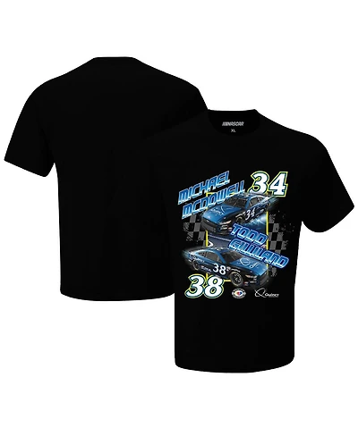 Checkered Flag Sports Men's Black Todd Gilliland Michael McDowell Quincy Compressor T-Shirt