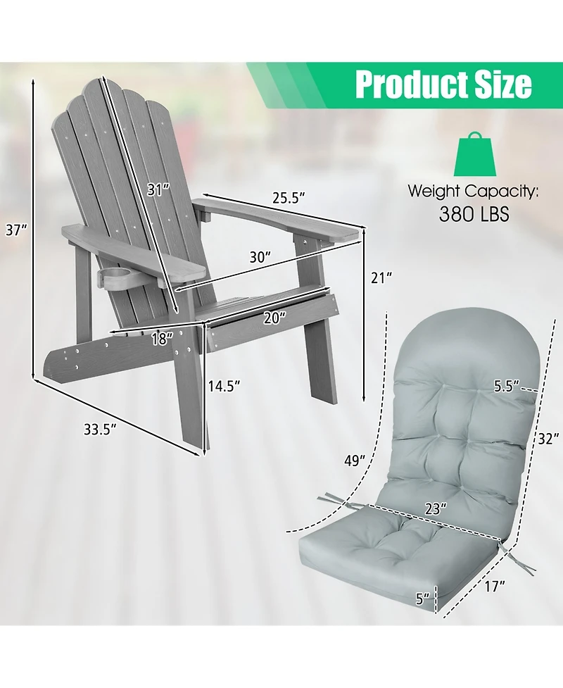 Adirondack Chair Hips Adirondack Chair with Cup Holder & Cushion
