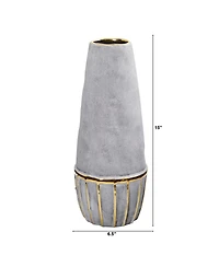 Slickblue Regal Stone Decorative Vase with Gold Accents