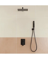 Boyel Living 1-Spray Patterns with 2.5 Gpm 12 in. Wall Mount Dual Shower Heads with Pressure Balance Valve