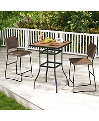 Slickblue 27.5 Inches Patio Bar Table for Garden Backyard Poolside