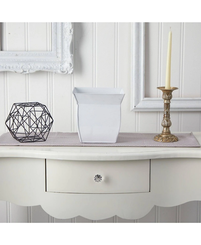 Slickblue 8" Fluted Metal Square Planter