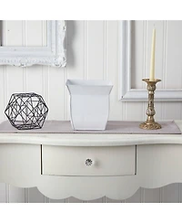 Slickblue 8" Fluted Metal Square Planter
