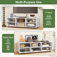 Gymax Tv Cabinet for 50-Inch Tv 42'' Tv Stand w/ 3 Adjustable Shelves Grommet & Cable Hole