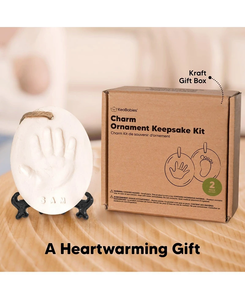KeaBabies Charm Baby Hand and Footprint Kit, Dog Paw Print Kit, Baby Handprint Ornament Kit for Newborn, Babies, Boys, Girls