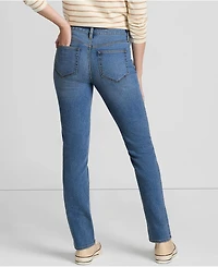 Lands' End Women's Recover Mid Rise Straight Leg Blue Jeans