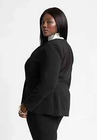 Eloquii Plus The 365 Semi Stretch Double Breast Collarless Blazer