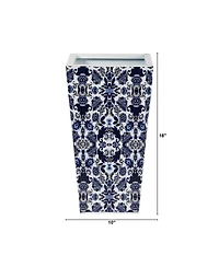 Slickblue 18" Oriental Blue and White Classic Metal Planter