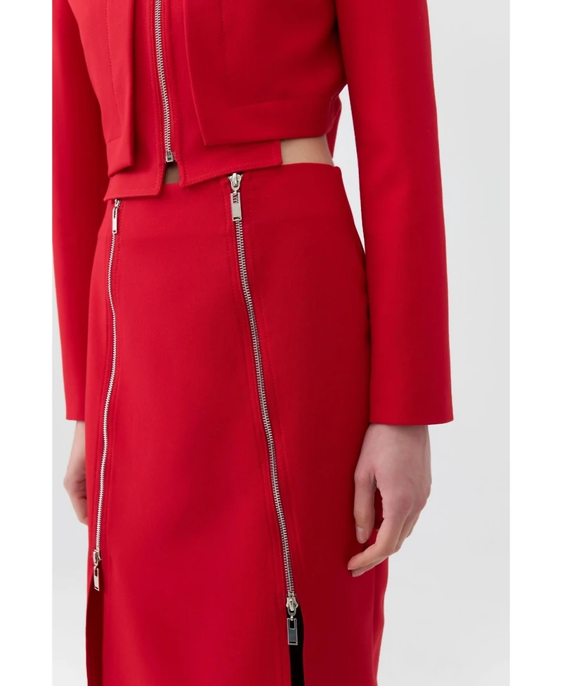 Nocturne Women's Pencil Skirt with Zipper Design