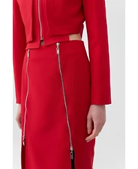 Nocturne Women's Pencil Skirt with Zipper Design