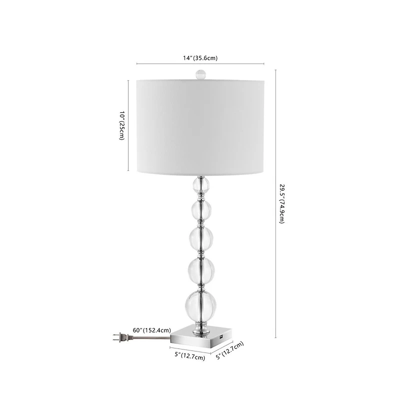 Safavieh Liam Table Lamp Set Of 2 W/ Usb Port