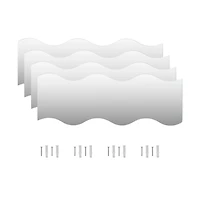 vidaXL Wall Mirrors 4 pcs 23.6"x7.3" Wave Glass