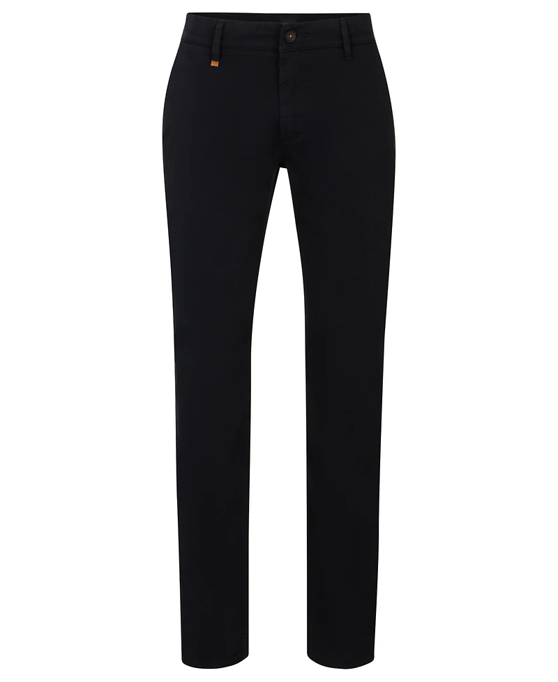 Boss by Hugo Boss Men's Stretch-Cotton Satin Slim-Fit Trousers