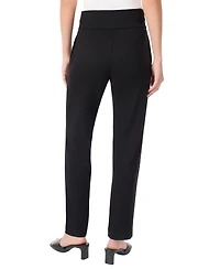 Jones New York Women's Pull On High Double Wide Waistband Straight Leg Pants