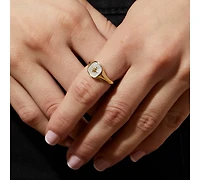 Ana Luisa - Gold Signet Ring Amara Mother of Pearl