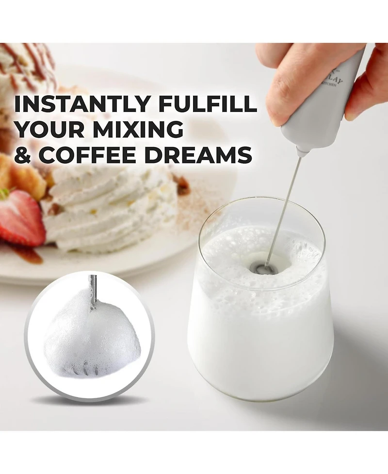 Powerful Mini Milk Frother Handheld - Electric Hand Mixer