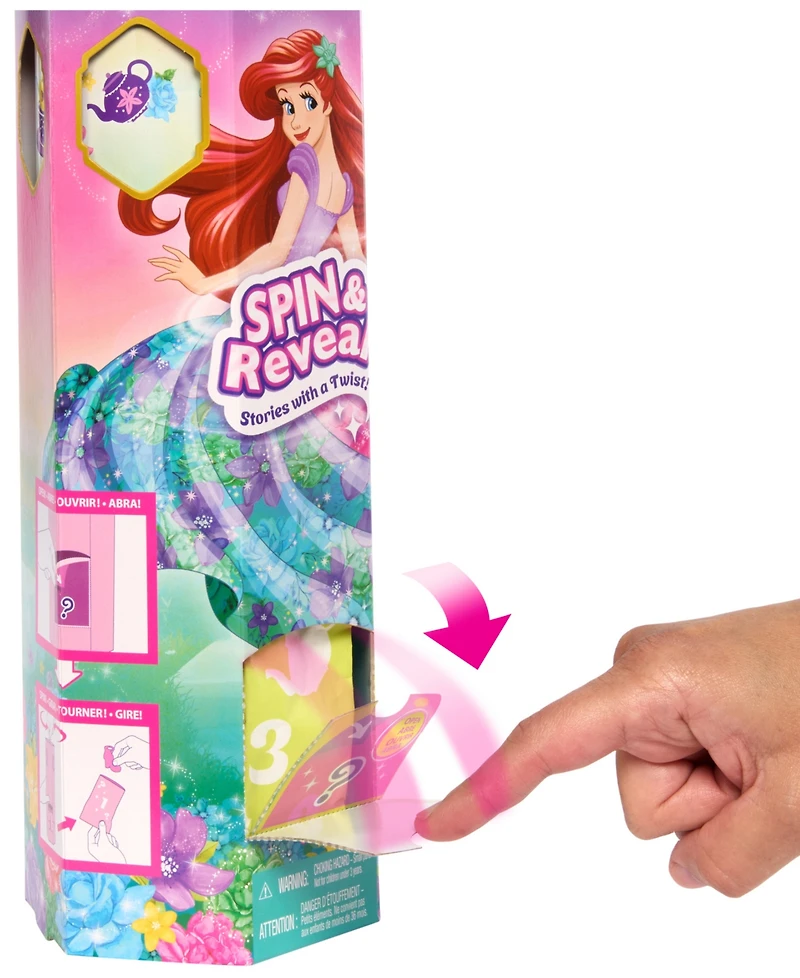 Disney Princess Spin Reveal Ariel Fashion Doll Accessories with 11 Surprises