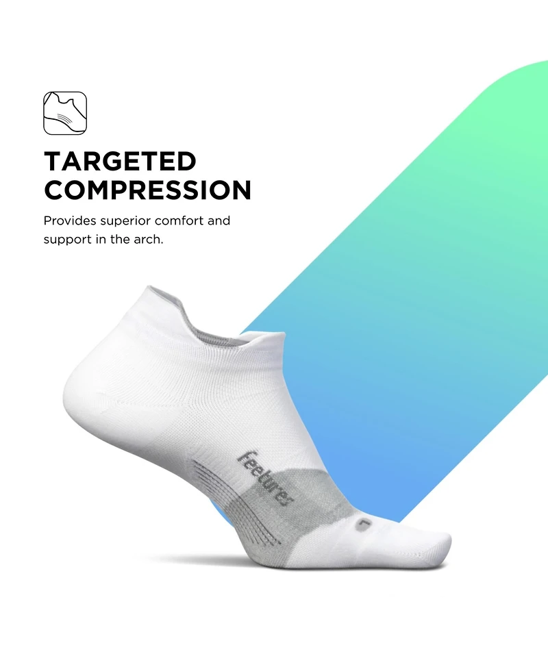 Feetures Men's Elite Ultra Light Cushion Ankle Socks - Sport Sock with Targeted Compression - Medium