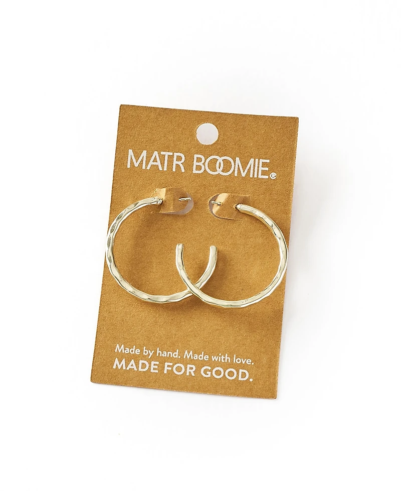 Matr Boomie Bhavani Hammered Hoop Earrings
