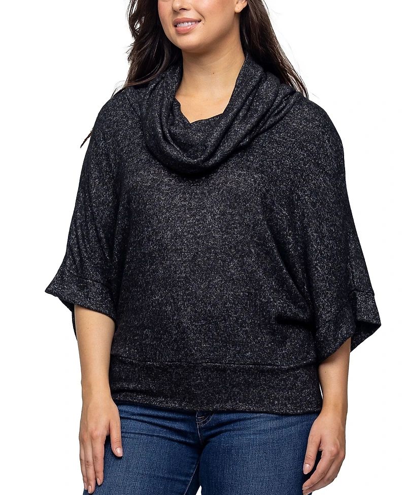 24seven Comfort Apparel Women's Cowl Neck Dolman Sleeve Sweater Top