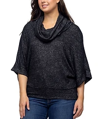 24seven Comfort Apparel Women's Cowl Neck Dolman Sleeve Sweater Top