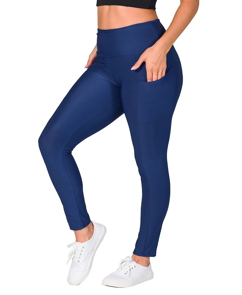 24seven Comfort Apparel Women's Side Pocket Ankle Length Yoga Pant Leggings