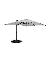 Boyel Living 10x13 ft. 360° Rotation Cantilever Patio Umbrella with BaseandLED Light