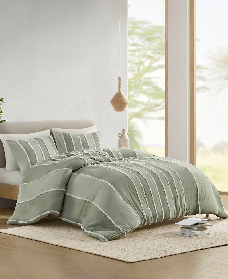 Ink+Ivy Striped Shay 3-Pc. Duvet Cover Set