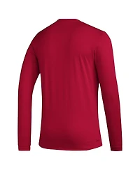 Adidas Men's Crimson Indiana Hoosiers Primary Locker Logo Pre-Game Long Sleeve T-Shirt