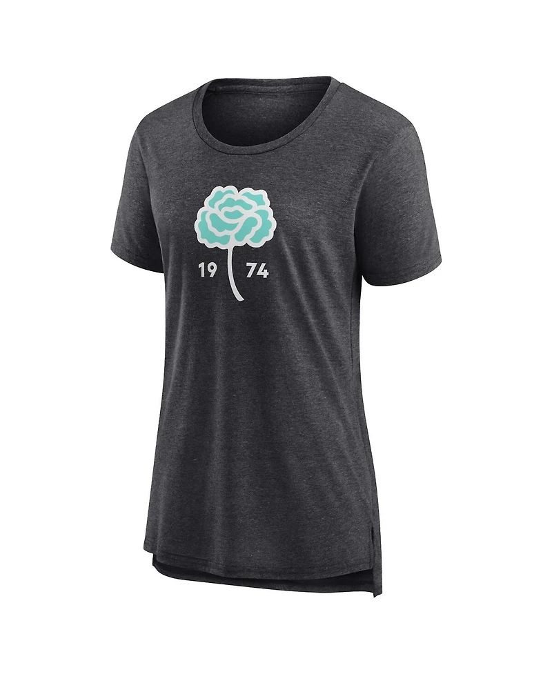 Fanatics Women's Heather Charcoal Seattle Sounders Fc Distressed Carnation Tri-Blend T-Shirt