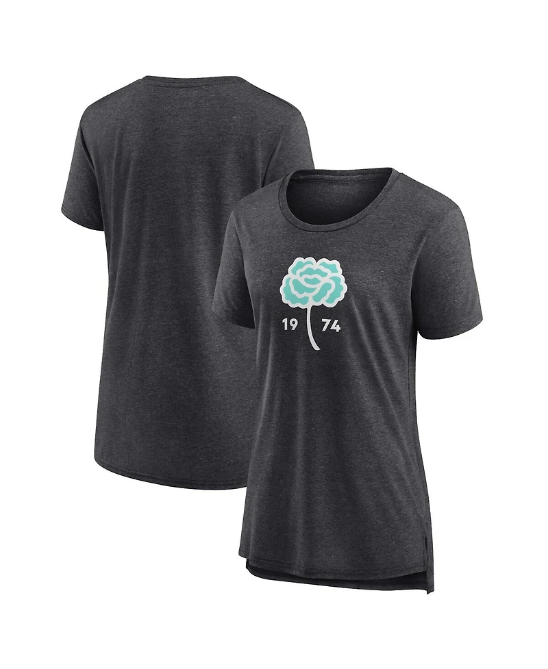 Fanatics Women's Heather Charcoal Seattle Sounders Fc Distressed Carnation Tri-Blend T-Shirt