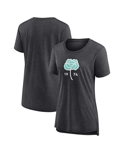 Fanatics Women's Heather Charcoal Seattle Sounders Fc Distressed Carnation Tri-Blend T-Shirt