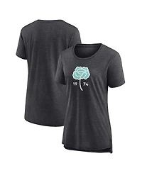Fanatics Women's Heather Charcoal Seattle Sounders Fc Distressed Carnation Tri-Blend T-Shirt