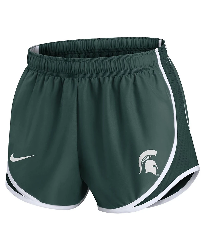 Nike Women's Green Michigan State Spartans Primetime Tempo Performance Shorts