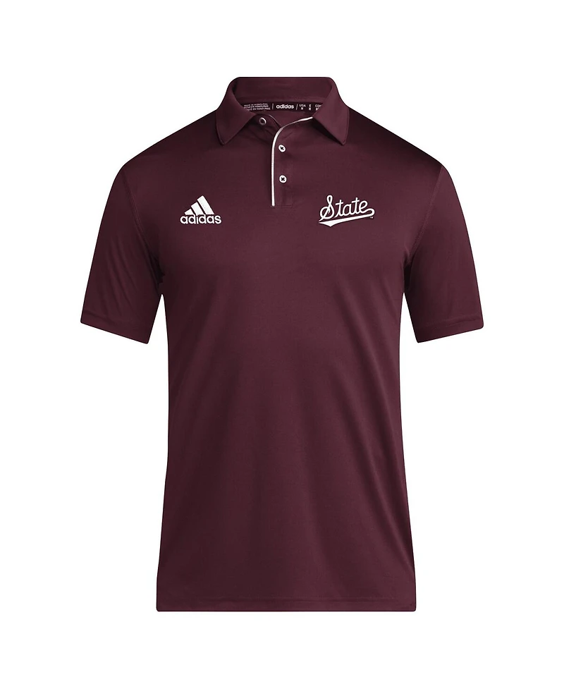 Adidas Men's Maroon Mississippi State Bulldogs 2024 Coaches Aeroready Polo