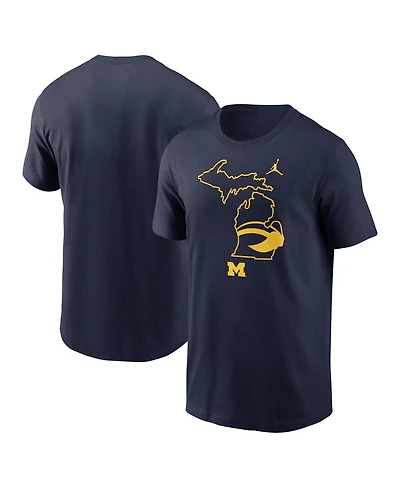 Jordan Men's Navy Michigan Wolverines Campus State Shape T-Shirt
