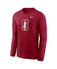 Nike Men's Cardinal Stanford Primary Logo Long Sleeve T-Shirt