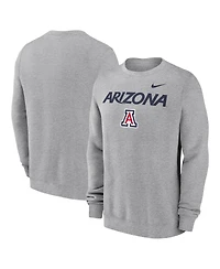 Nike Men's Heather Gray Arizona Wildcats Primetime Primary Stack Pullover Sweatshirt