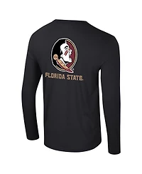 Colosseum Men's Black Florida State Seminoles Logo Lockup 3-Hit Active Blend Long Sleeve T-Shirt