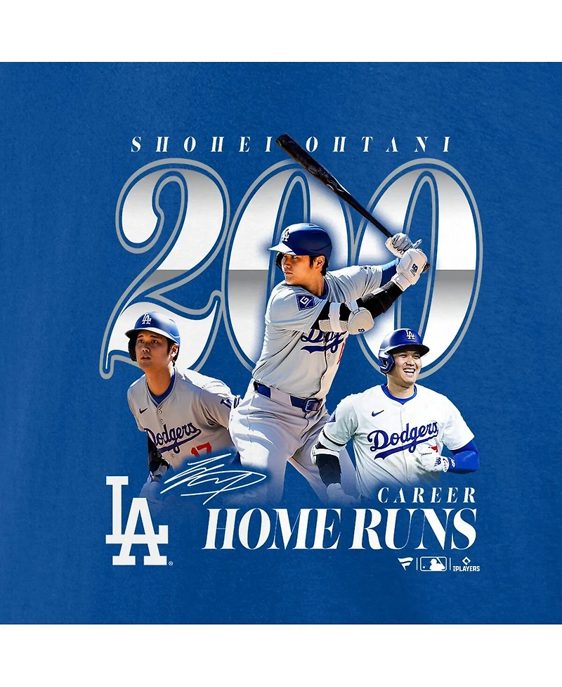 Fanatics Men's Shohei Ohtani Royal Los Angeles Dodgers 200th Career Home Run T-Shirt