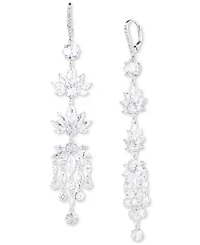 Emily in Paris Silver-Tone Cubic Zirconia Chandelier Earrings