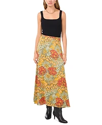 1.state Women's Floral Print Midi Skirt