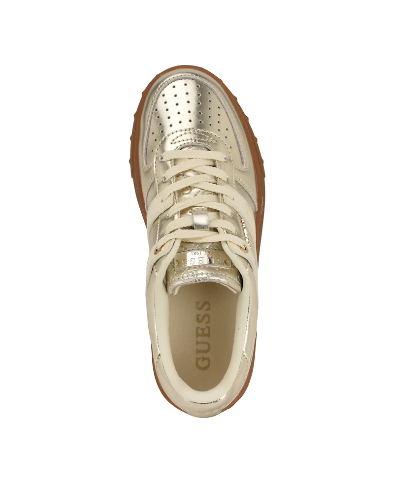 Guess Women's Inart Low Profile Sporty Gum Bottom Lace-Up Sneakers