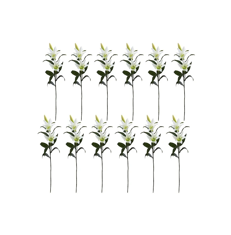 Slickblue Elegant Lily Artificial Flower for Classic Decor (Set of 12)