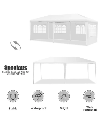 Skonyon 10 x 20 Feet Outdoor Party Wedding Canopy Tent with Removable Walls and Carry Bag
