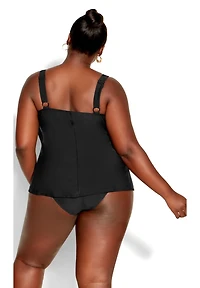 Avenue Plus Size V Tiered Tankini Top
