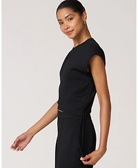 Rebody Active Women's Nadine Scuba Shirring Top