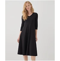 Pact Women's Organic Cotton Fit & Flare Midi Party Dress - Shorty